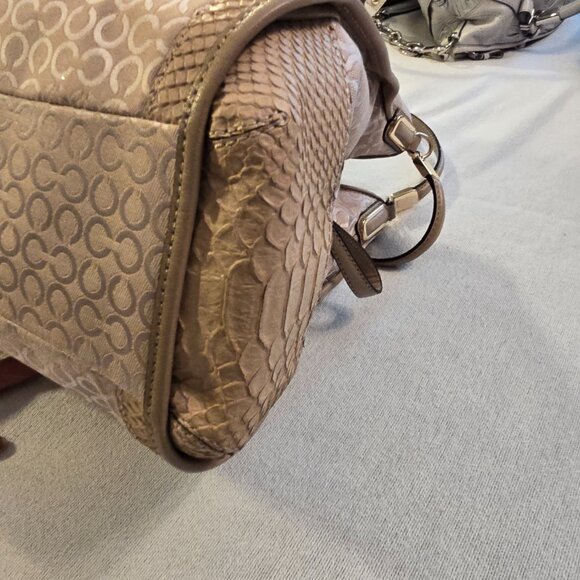 Coach Madison NEW NWT Optic Art Pearl Small Phoebe Python Gorgeous Bag Purse Bag - Picture 11 of 14
